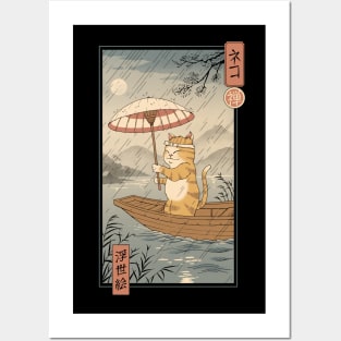 Neko Cat Boat in Edo Posters and Art